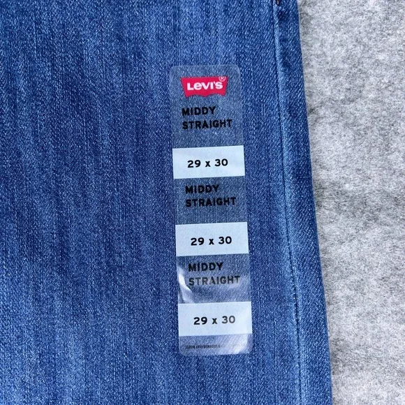 Levi's Jeans Womens 29x30 Blue Middy Straight Leg Cotton Casual Denim Pants‎ NEW - Picture 11 of 16
